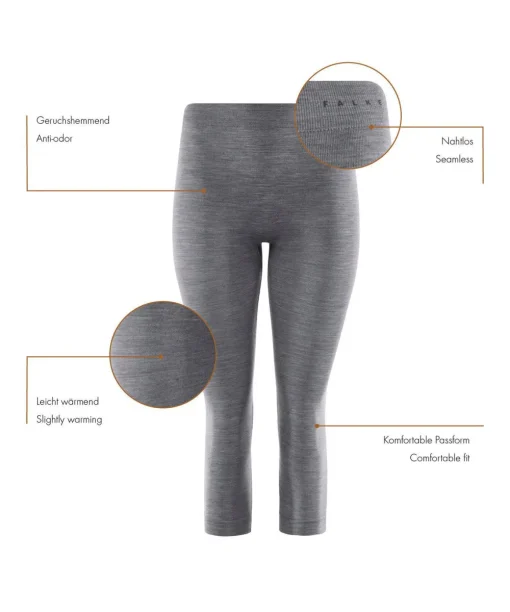Damen 3/4 Tights Wool-Tech Light